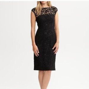 Banana Republic Black Lace Sheath Dress 14